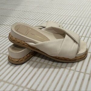Dolce Vita warm off- white Crisscross slide sandals